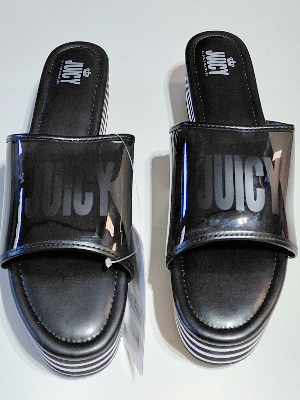 JUICY by JUICY COUTURE Women's  Black and Whitw Drena Sandals Size 11M
